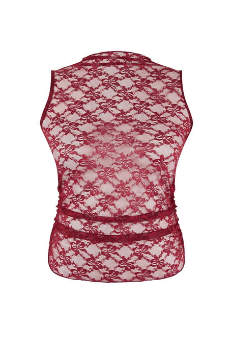 Trendyol Curve Dames Bordeaux Effen Mouwloos Getailleerd Grote maten Blouses - Image 3