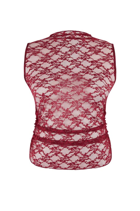 Trendyol Curve Dames Bordeaux Effen Mouwloos Getailleerd Grote maten Blouses - Image 5