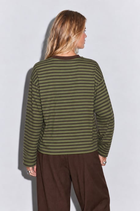 Bipantolon Dames oversized sweatshirt met strepen en ronde hals - Image 3