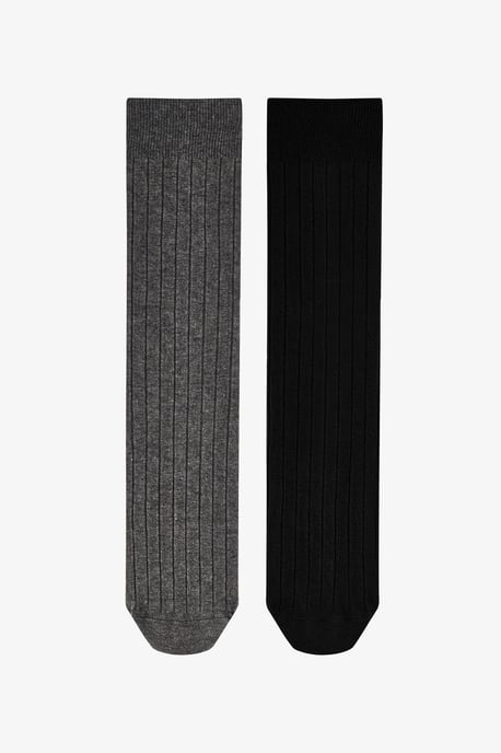 Cool geribde jacquard-sokken, 2-pack, halfhoog - Image 1