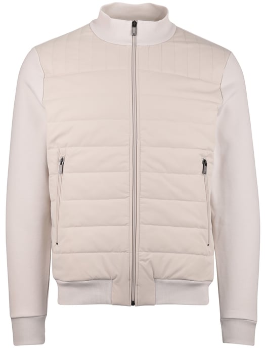 Beige Gentiluomo zip-up gilet with stand-up collar - Image 3