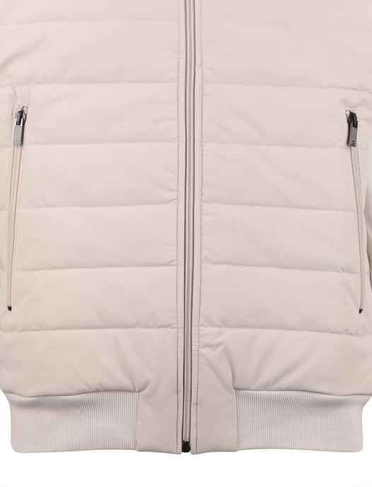 Beige Gentiluomo zip-up gilet with stand-up collar - Image 4