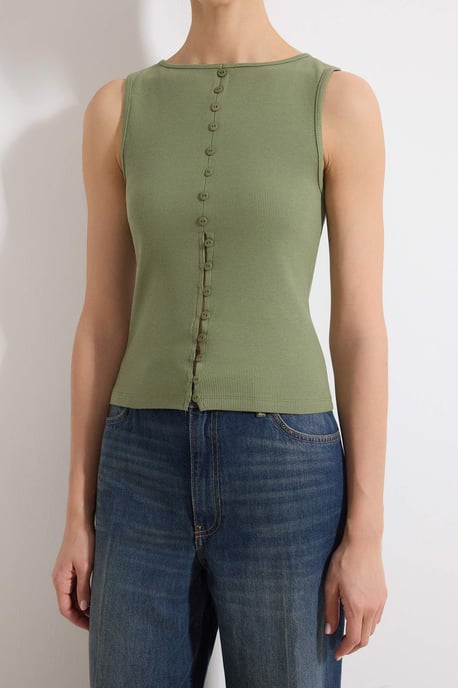 TRENDYOLMİLLA Dames Kaki Effen Mouwloos Getailleerd Blouses - Image 2