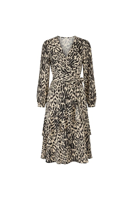 Leopard Print Wrap Midi Dress - Image 5