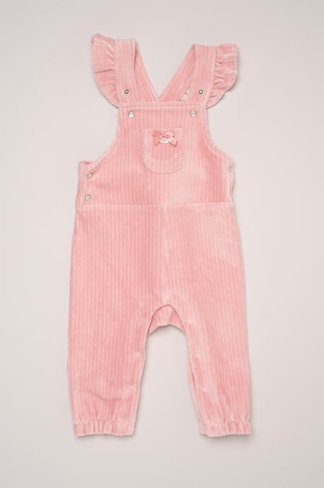 Bodysuit with Peter Pan Collar and Ribbed Velour Dungarees - Image 4