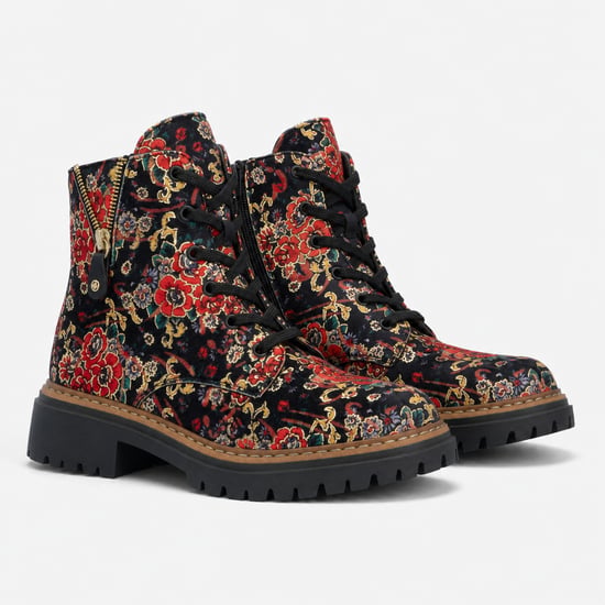 Rieker 72617 Womens Ankle Boots Black Floral - Image 2