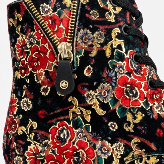 Rieker 72617 Womens Ankle Boots Black Floral - Image 3