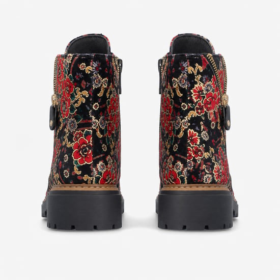 Rieker 72617 Womens Ankle Boots Black Floral - Image 4