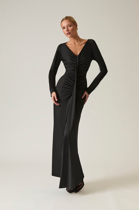 Sculpted Black Maxi Dress - Image 1