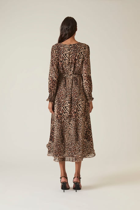 Leopard Maxi Wave Hem Dress - Image 2