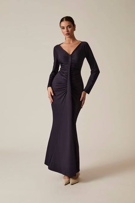Sculpted Navy Maxi Dress - Image 1