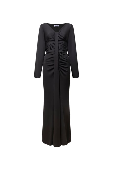Sculpted Black Maxi Dress - Image 5