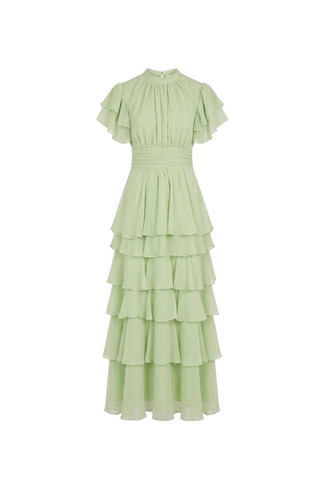 Ruffle Tiered Maxi Dress – Sage Green - Image 5