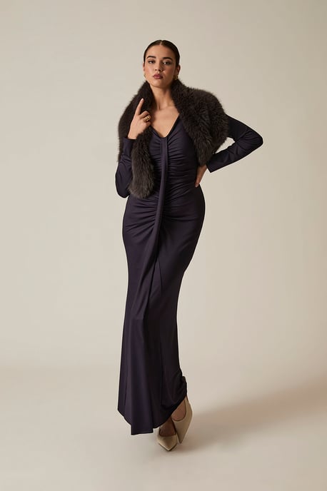 Sculpted Navy Maxi Dress - Image 4