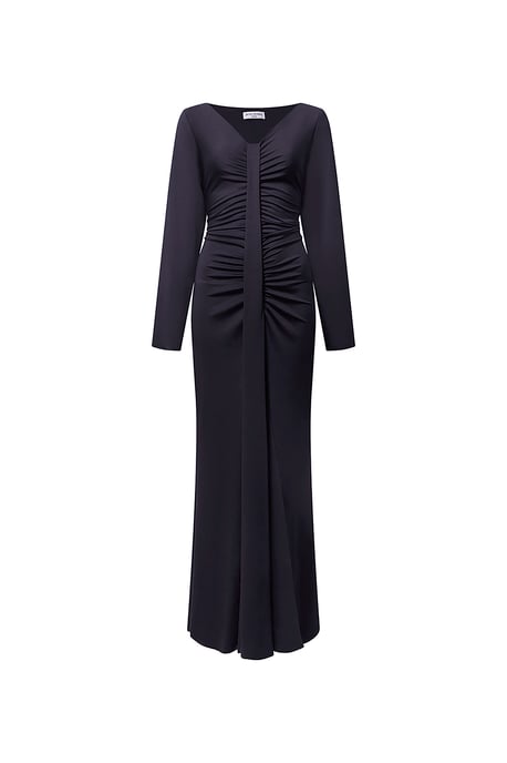 Sculpted Navy Maxi Dress - Image 5
