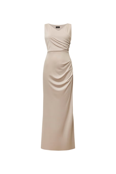 V-Neck Cream Maxi Dress - Image 5