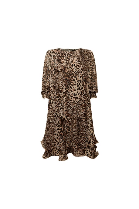 Leopard Print Wave Hem Dress - Image 5