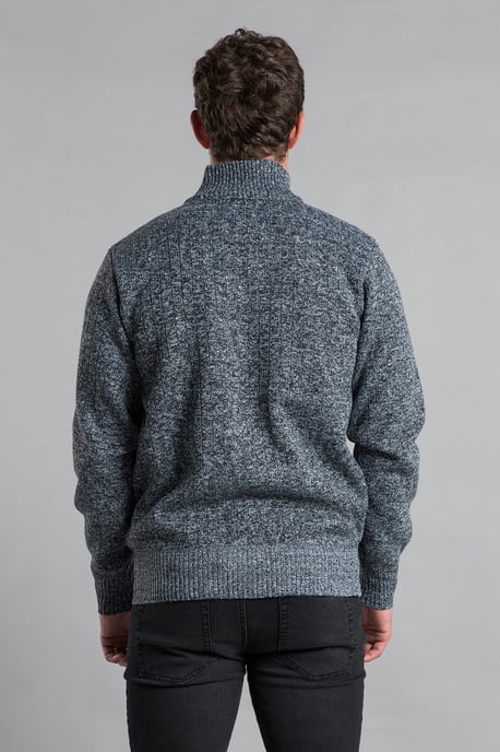 Charcoal Funnel Neck Zip-Through Cardigan - Image 2