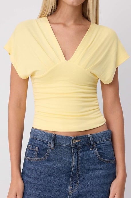 TRENDYOLMİLLA Dames Geel Effen Mouwloos Getailleerd Blouses - Image 2