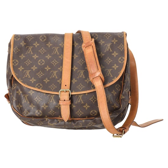 Louis Vuitton Saumur 35 Messenger Bag in Brown Coated Canvas - Image 1