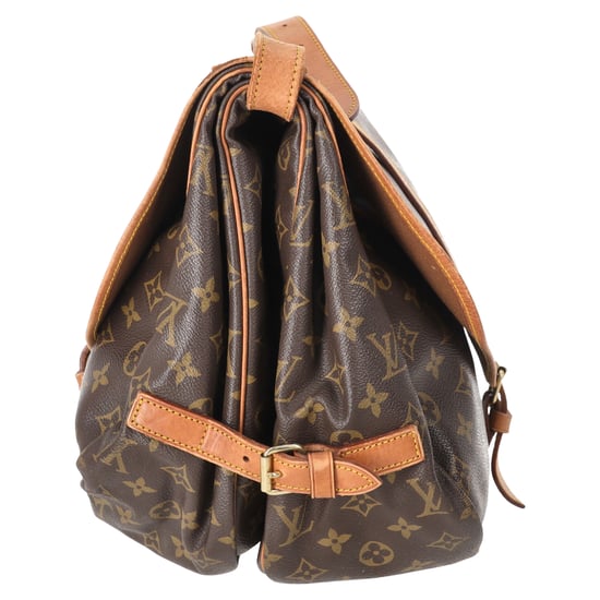 Louis Vuitton Saumur 35 Messenger Bag in Brown Coated Canvas - Image 2