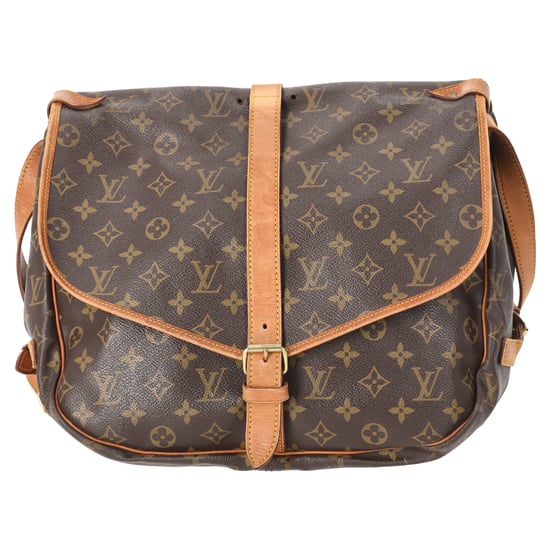 Louis Vuitton Saumur 35 Messenger Bag in Brown Coated Canvas - Image 3