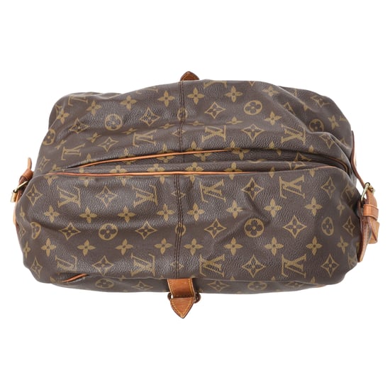 Louis Vuitton Saumur 35 Messenger Bag in Brown Coated Canvas - Image 5