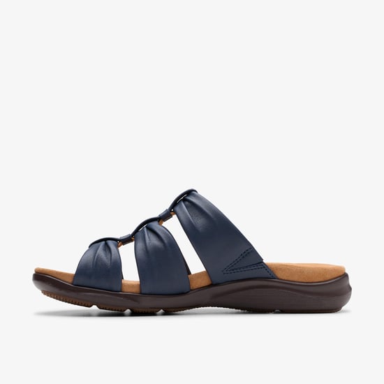 Kitly Slide Navy Leather Sandals - Image 2