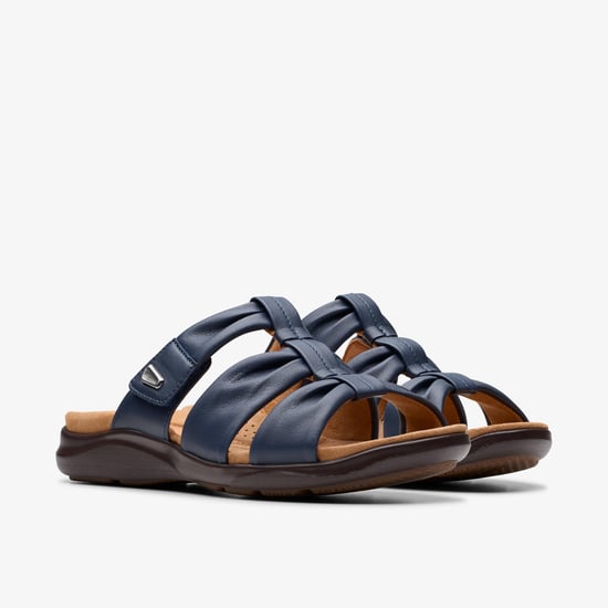 Kitly Slide Navy Leather Sandals - Image 4