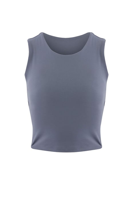 TRENDYOLMİLLA Dames Blauw Effen Mouwloos Regular fit Blouses - Image 4
