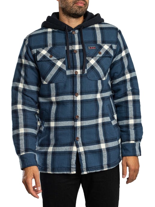 Superdry Borg Gevoerde Overshirt Met Capuchon, Blauw - Image 1