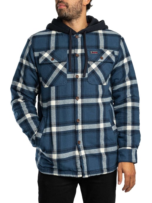 Superdry Borg Gevoerde Overshirt Met Capuchon, Blauw - Image 2