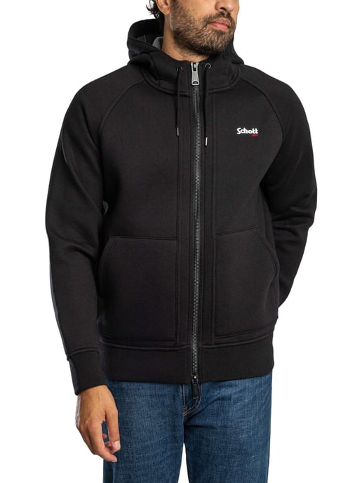 Schott Logo Zip Hoodie, Zwart - Image 2