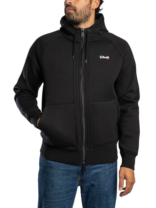 Schott Logo Zip Hoodie, Zwart - Image 3