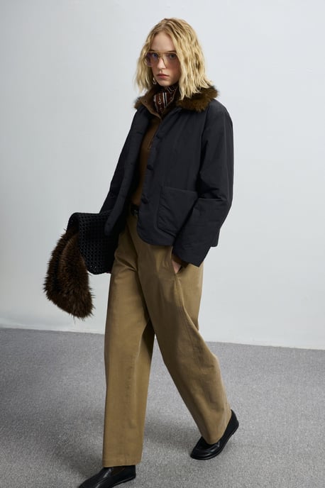 LUFIAN Women's Padded Jacket with Removable Faux Fur Collar - Image 1