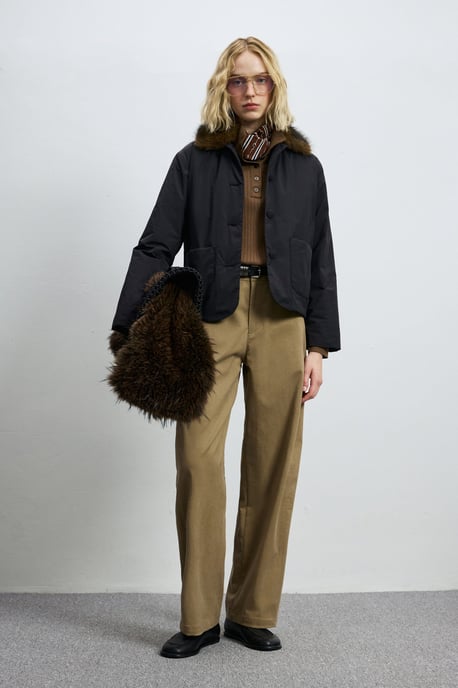 LUFIAN Women's Padded Jacket with Removable Faux Fur Collar - Image 3
