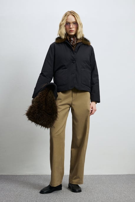 LUFIAN Women's Padded Jacket with Removable Faux Fur Collar - Image 5