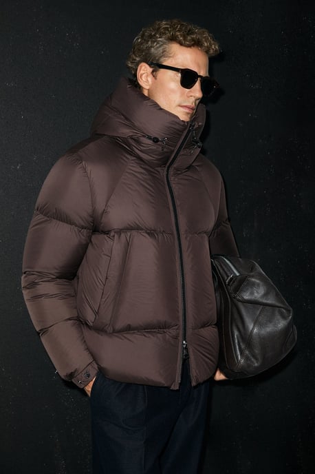 LUFIAN Men's Hooded Goose Down Puffer Jacket - Image 2