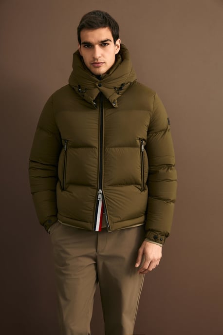 LUFIAN Men's Goose Down Puffer Jacket with Removable Hood - Image 1