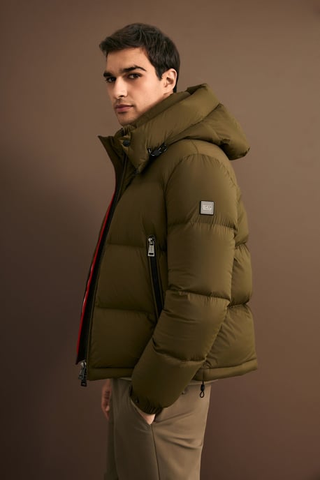 LUFIAN Men's Goose Down Puffer Jacket with Removable Hood - Image 4