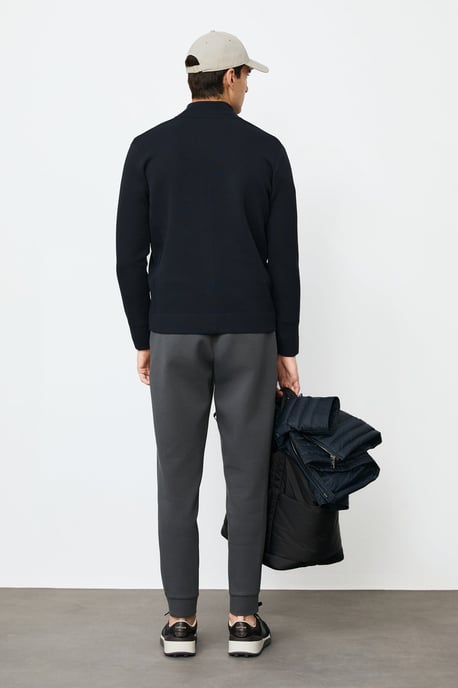 LUFIAN Heren Gebreide Cardigan met Opstaande Kraag en Tweewegrits - Image 6