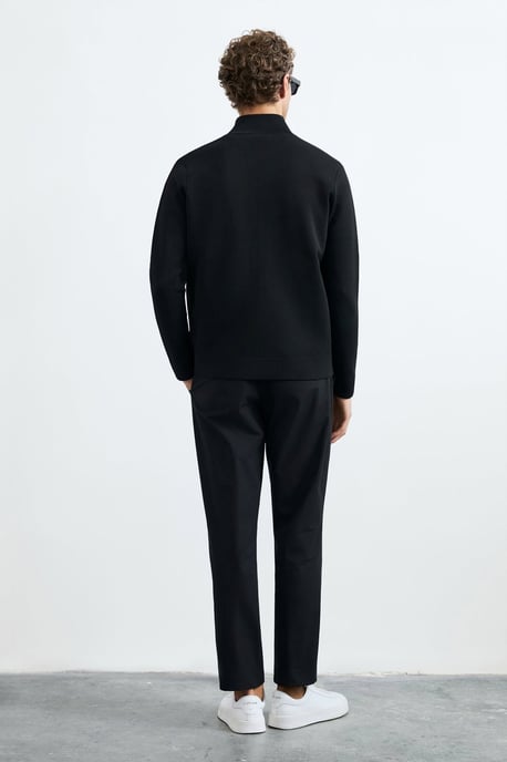 LUFIAN Heren Gebreide Cardigan met Opstaande Kraag en Tweewegrits - Image 6