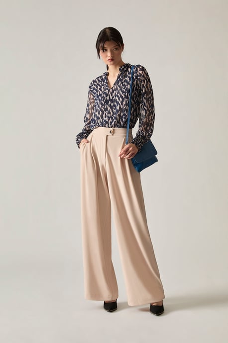 Blue Abstract Print Top - Image 1