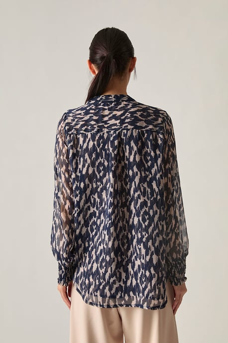 Blue Abstract Print Top - Image 2