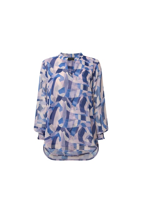 Blue Geometric Print Blouse - Image 4