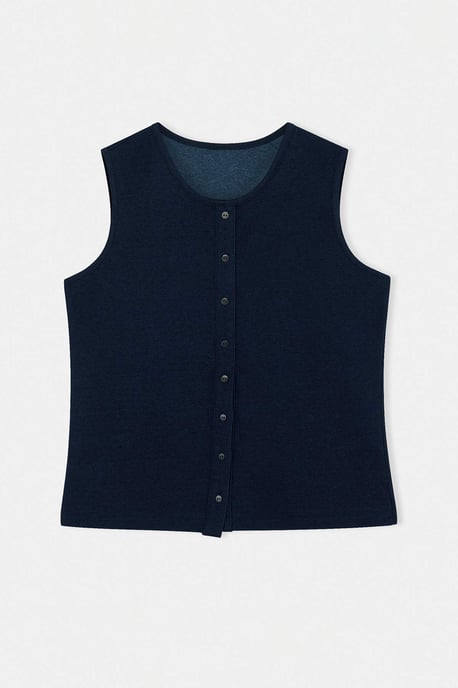 Trendyol Curve Dames Blauw Effen Mouwloos Getailleerd Grote maten Blouses - Image 3