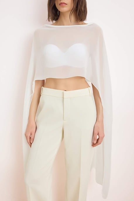 TRENDYOLMİLLA Dames Wit Effen Mouwloos Regular fit Blouses - Image 2