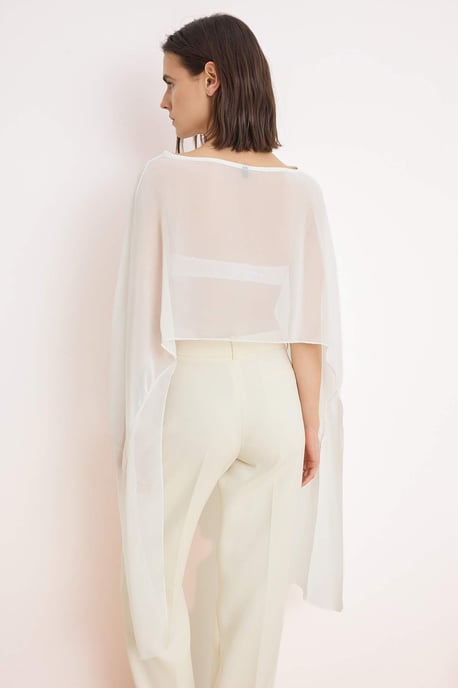 TRENDYOLMİLLA Dames Wit Effen Mouwloos Regular fit Blouses - Image 3