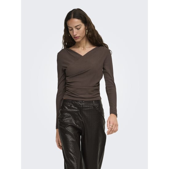 Only onllexi l/s wrap top jrs 15383493 coffee bean - Image 2