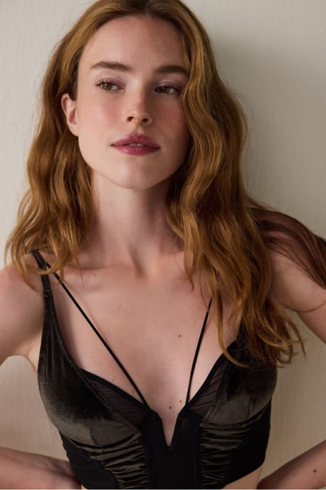 Embroidered Tulle Unpadded Crop Bralette - Image 5